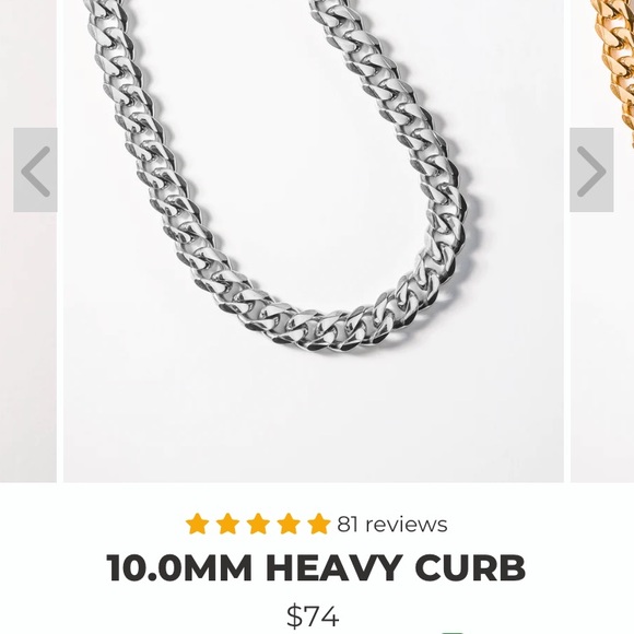 10mm heavy curb chain - silver - Picture 2 of 4